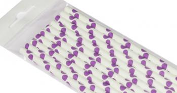 S�omki papierowe, fioletowe kropki (10 szt.) - AleDobre.pl