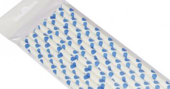 S�omki papierowe, niebieskie kropki (10 szt.) - AleDobre.pl