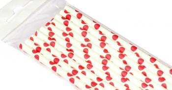 S�omki papierowe, czerwone kropki (10 szt.) - AleDobre.pl