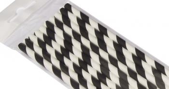 S�omki papierowe, czarne paski (10 szt.) - AleDobre.pl