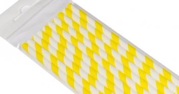 S�omki papierowe, ��te paski (10 szt.) - AleDobre.pl