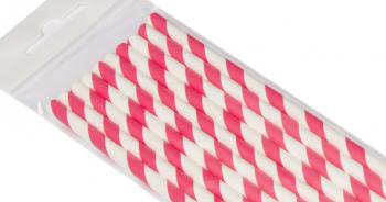 S�omki papierowe, ciemnor�owe paski (10 szt.) - AleDobre.pl