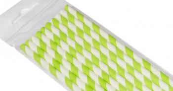 S�omki papierowe, jasnozielone paski (10 szt.) - AleDobre.pl