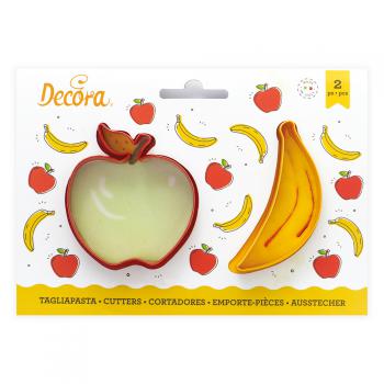 Foremki plastikowe, banan i jabko (2 sztuki) - Decora