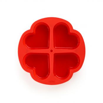 Forma silikonowa okr�g�a do wypieku ciasta w porcjach, serca - Lekue