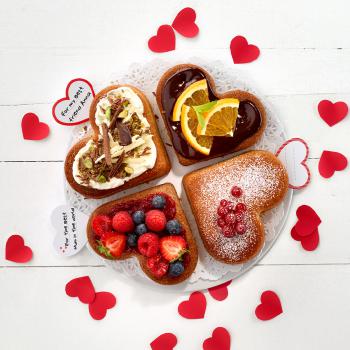 Forma silikonowa okr�g�a do wypieku ciasta w porcjach, serca - Lekue