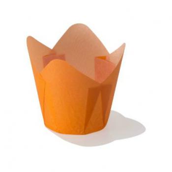 Papilotki woskowane do muffin�w, w kszta�cie tulipan�w (20 sztuk), pomara�czowe - AleDobre.pl