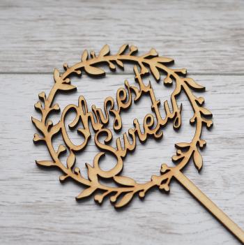 Topper ze sklejki Chrzest �wi�ty, wianek 1 (�rednica 12 cm) - Mill Art