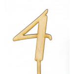 Topper ze sklejki, cyfra 4 (wysoko��: 10 cm)  - Mill Art