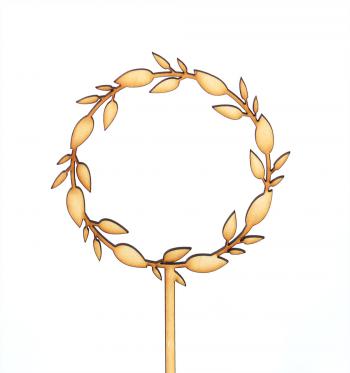 Topper ze sklejki Wianek listki - Mill Art