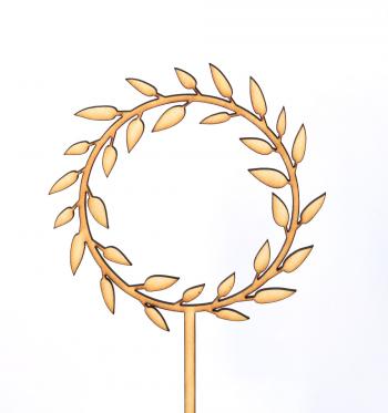 Topper ze sklejki Wianek listki ostre - Mill Art