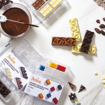 Foremka do czekoladek, geometryczne wzory (5 wg��bie�) - Decora