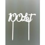 Topper bia�y 100 lat (11 x 4 cm) - Topper ART