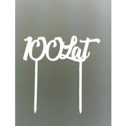 Topper bia�y 100 lat (11 x 4 cm) - Topper ART