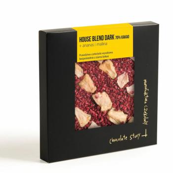 Czekolada deserowa House Blend, 70% kakao, ananas i malina (100 g) - Manufaktura Czekolady