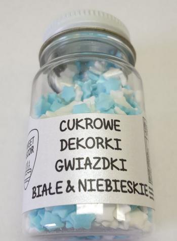 Posypka cukrowa, gwiazdki biao - niebieskie (30 g) - SweetDecor