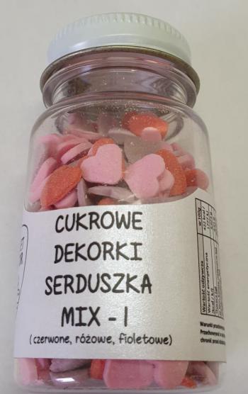 Posypka cukrowa, serduszka mix 1 (30 g) - SweetDecor