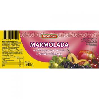 Marmolada wieloowocowa twarda o smaku ranym (580 g) - Prospona