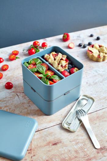 Lunchbox Bento Blue Denim - Square - Monbento