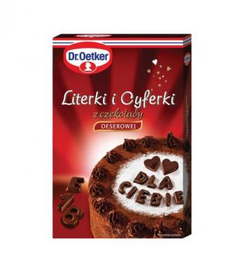 Literki i cyferki z czekolady deserowej - Dr. Oetker