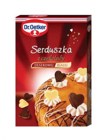 Serduszka z czekolady deserowej i biaej (45 g) - Dr. Oetker