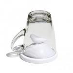 Kubek szklany z przykrywk� Sparrow bia�y - Qualy