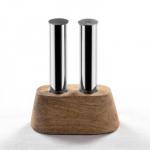 Solniczka i pieprzniczka z drewnian� podstaw� Filare - Olipac