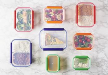 Pojemnik szklany dwukomorowy Smart czerwony (1000 ml) - Mastrad