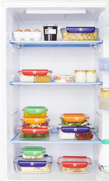 Pojemnik szklany dwukomorowy Smart czerwony (1000 ml) - Mastrad