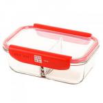 Pojemnik szklany dwukomorowy Smart czerwony (1000 ml) - Mastrad