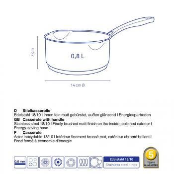 Rondel bez pokrywki (pojemno: 0,8 l ) - Flavoria - Kela