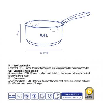 Rondel bez pokrywki (pojemno: 0,6 l ) - Flavoria - Kela