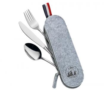 Zestaw sztu�c�w w szarym etui (3 elementy)- Viaggio - Cilio