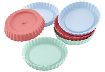 Foremki silikonowe na babeczki, pastelowe (6 sztuk) - Flexiform - Lurch