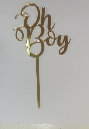 Topper z plexi Oh Boy, z�oty - Mill Art
