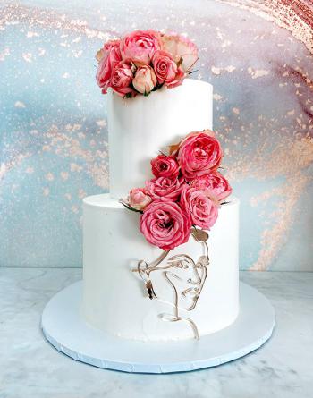 Ozdoba na tort twarz kobiety, z�ota (12 cm) - Mill Art