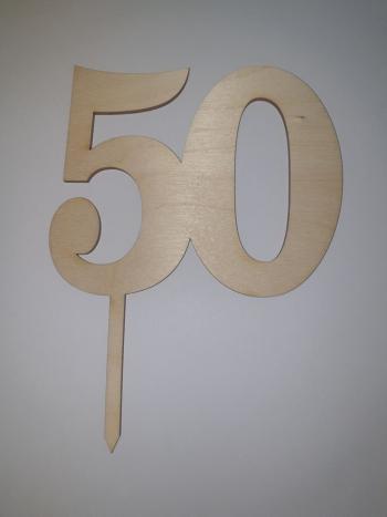 Topper ze sklejki cyfra 50 - Mill Art
