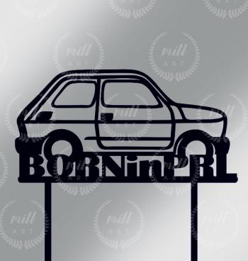 Topper z plexi Maluch Born in PRL, czarny - Mill Art