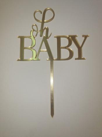 Topper z plexi Oh Baby, z�oty - Mill Art