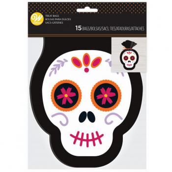 Torebki foliowe w kszta�cie sugar skull (15 sztuk) - 05-0-0151 - Wilton