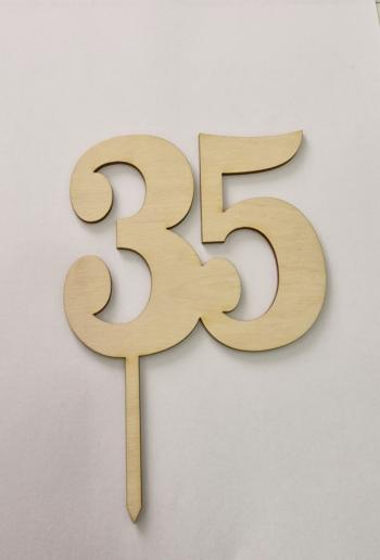 Topper ze sklejki cyfra 35 - Mill Art
