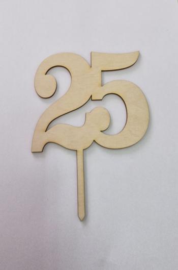 Topper ze sklejki cyfra 25 - Mill Art