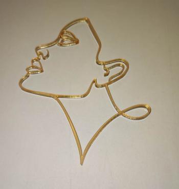 Ozdoba na tort twarz kobiety 2, z�ota (12 cm) - Mill Art