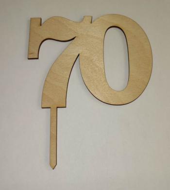 Topper ze sklejki cyfra 70 - Mill Art