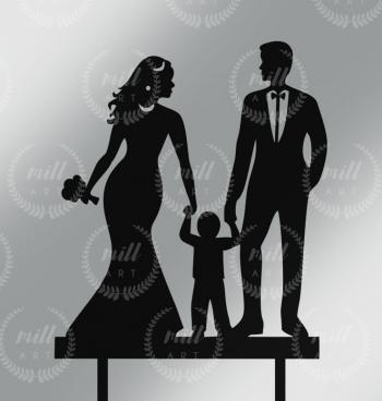 Topper z plexi �lubny para z ch�opcem II, czarny - Mill Art