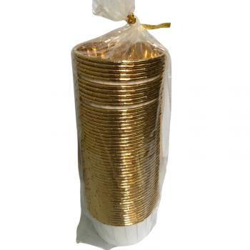 Papilotki ryflowane z ko�nierzem (50 szt.) z�oto - bia�e  - Sprinkle IT