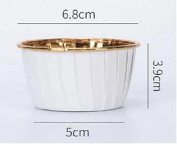 Papilotki ryflowane z ko�nierzem (50 szt.) z�oto - bia�e  - Sprinkle IT