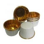 Papilotki ryflowane z ko�nierzem (50 szt.) z�oto - bia�e  - Sprin...