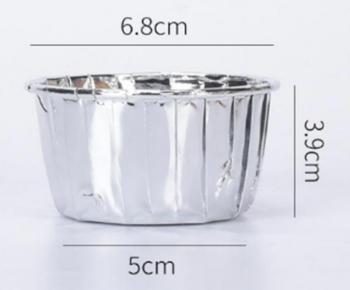 Papilotki ryflowane z ko�nierzem (50 szt.) srebrne  - Sprinkle IT