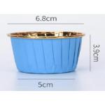 Papilotki ryflowane z ko�nierzem (50 szt.) z�oto - niebieskie  - ...